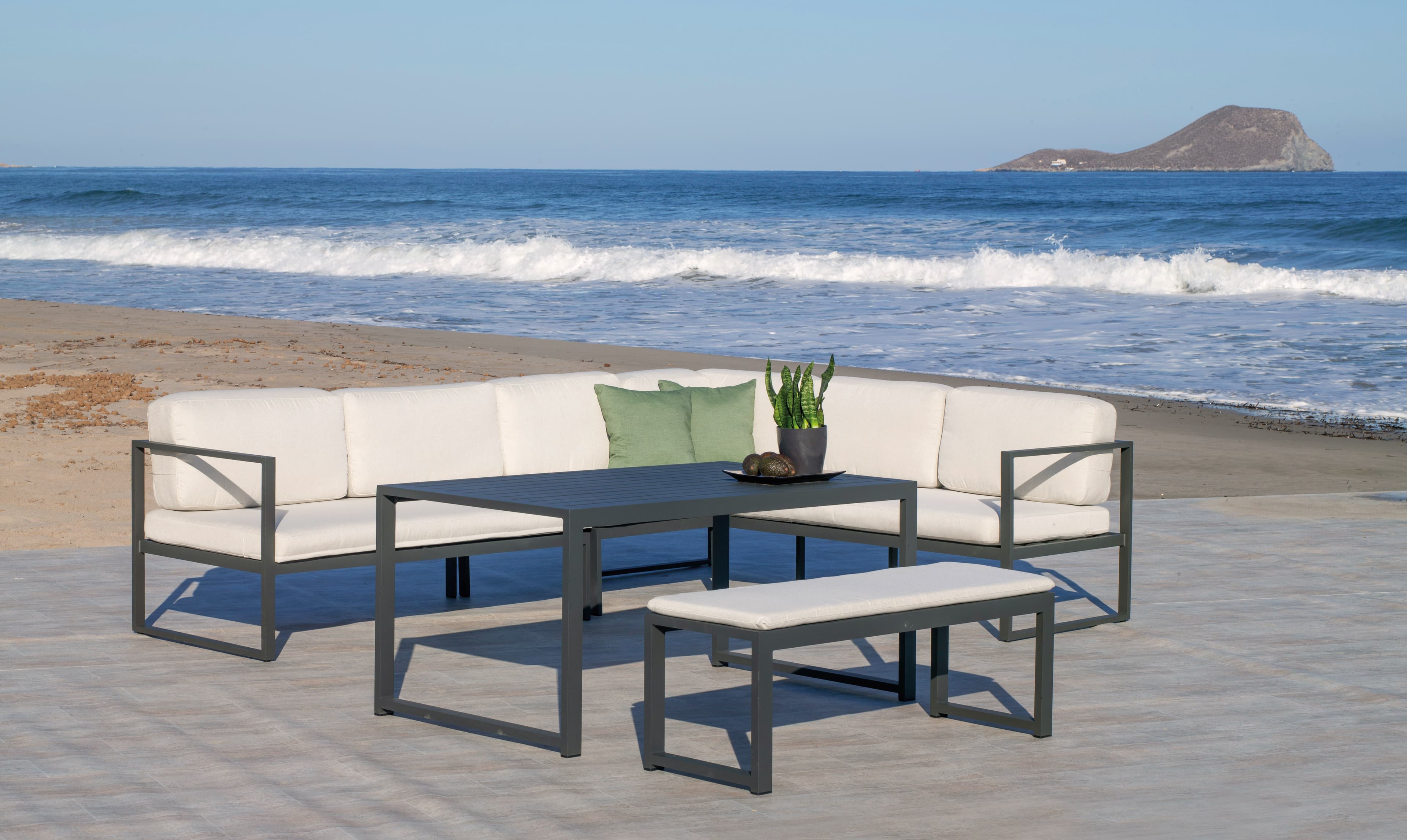 NG3155 - Sofá Rinconera de Aluminio Soldado - Diseño, Confort y Durabilidad